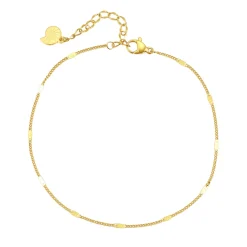 Fußkettchen | Hey Happiness Abgeflachte Fußkette im Panzerkette-Design in farbe Gold