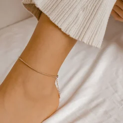 Fußkettchen | Hey Happiness Abgerundete Fußkette im Schlangenkette-Design in Rosegold Rose Gold