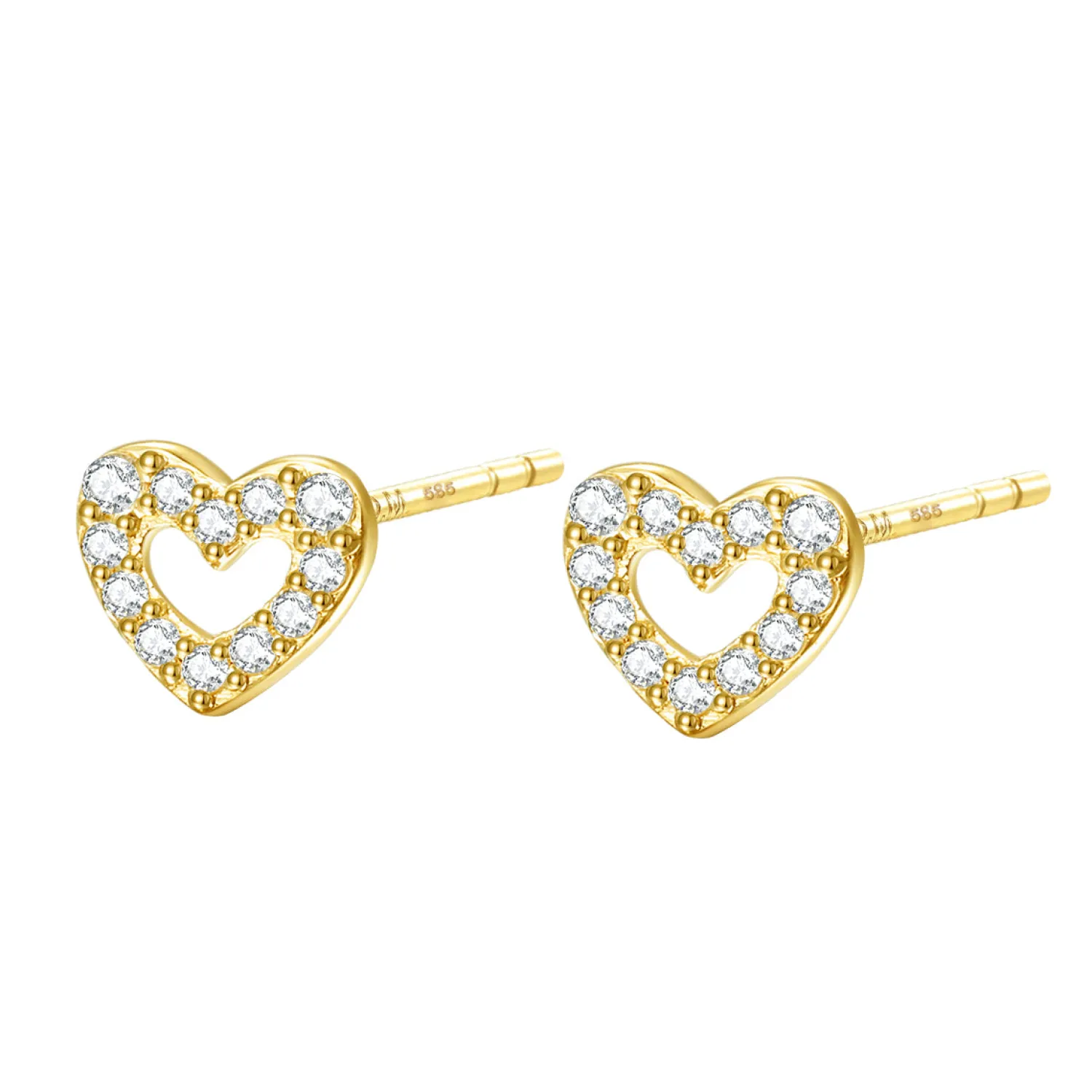 Ohrstecker | Hey Happiness Amore Herz Ohrstecker 14K Gold