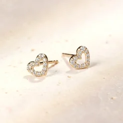 Ohrstecker | Hey Happiness Amore Herz Ohrstecker 14K Gold