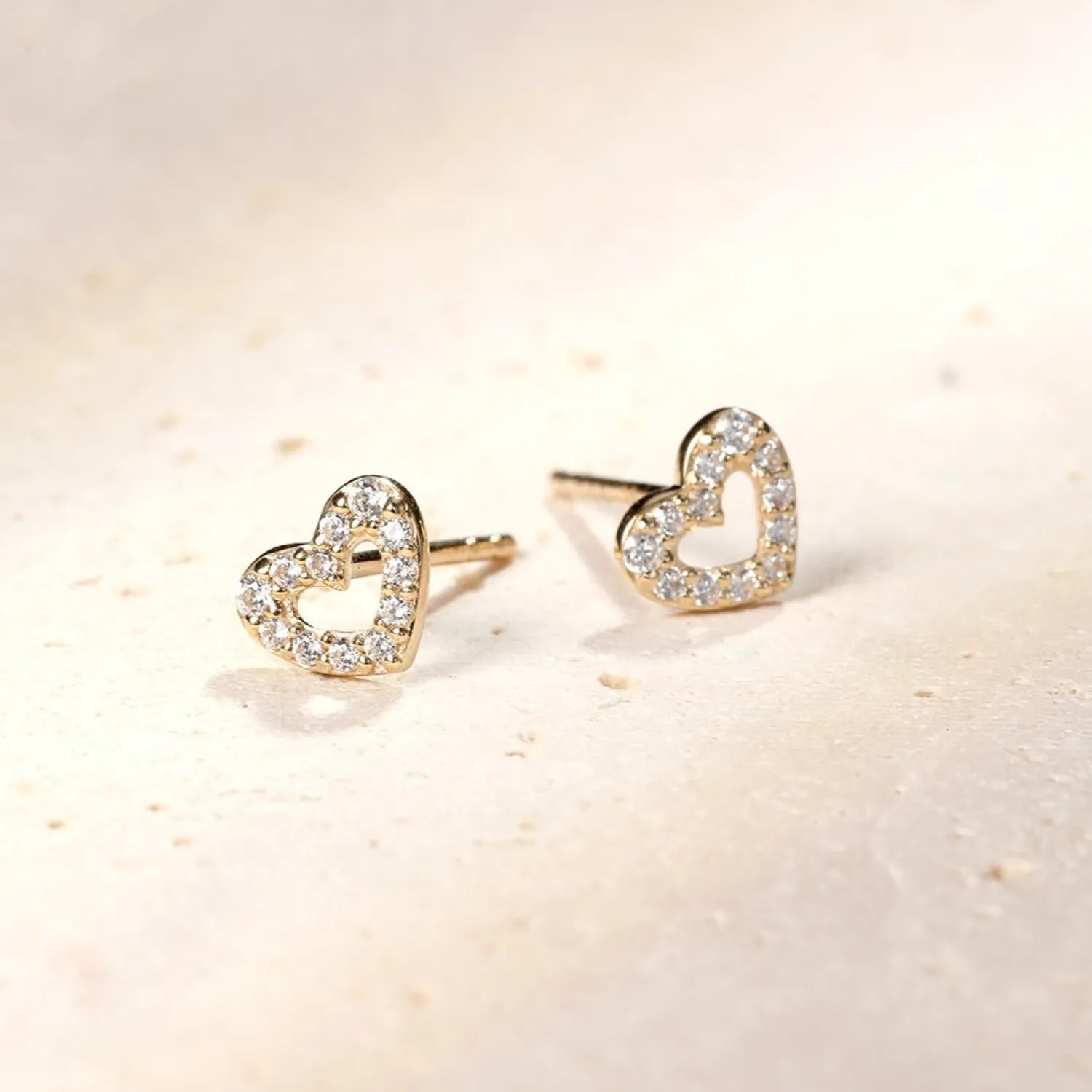 Ohrstecker | Hey Happiness Amore Herz Ohrstecker 14K Gold