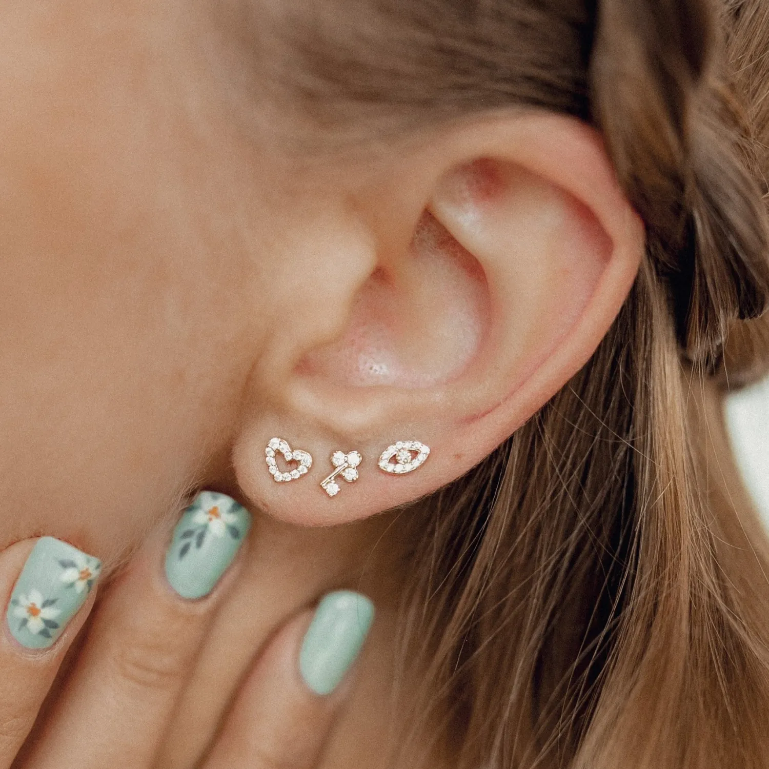 Ohrstecker | Hey Happiness Amore Herz Ohrstecker 14K Gold