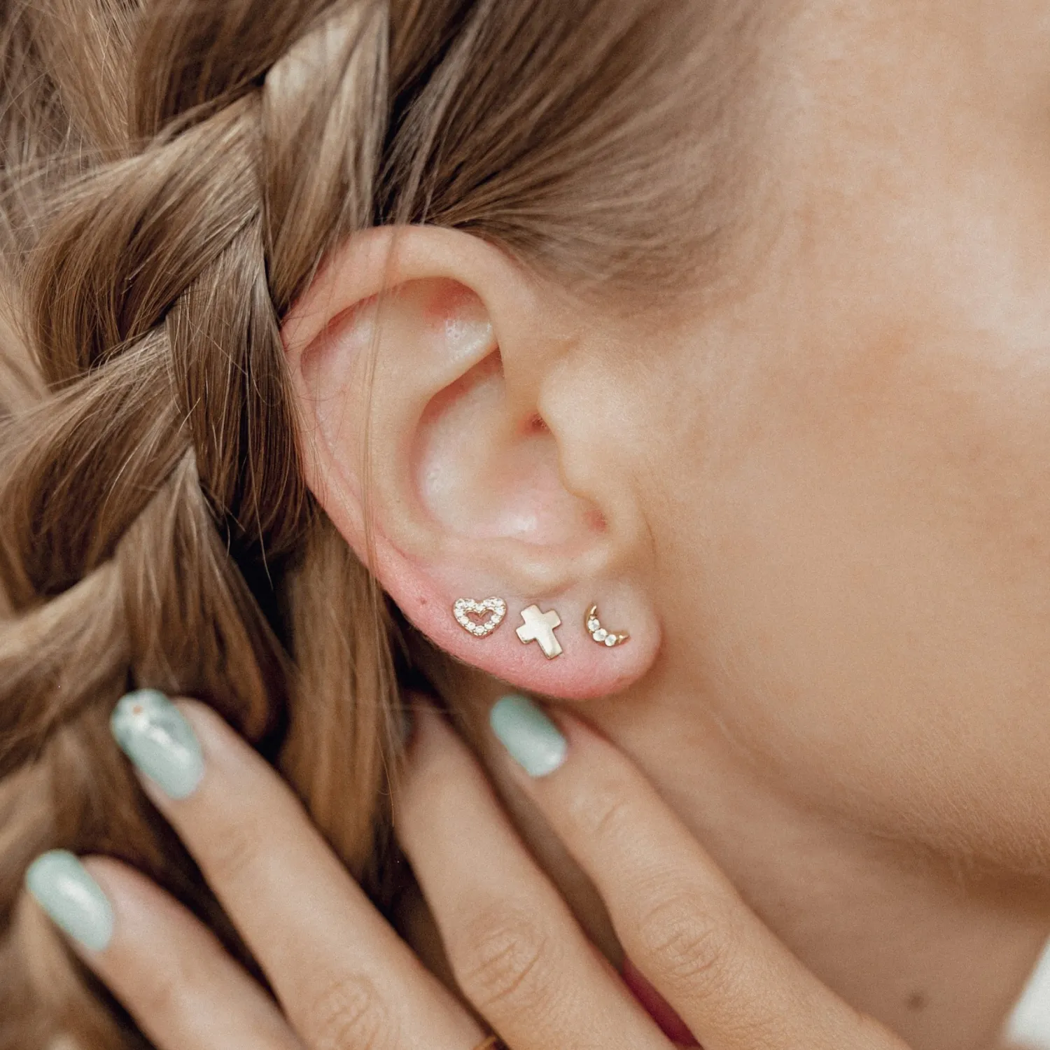Ohrstecker | Hey Happiness Amore Herz Ohrstecker 14K Gold