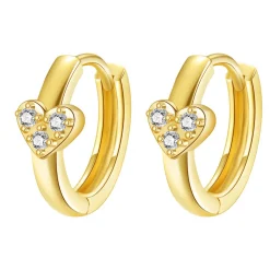 Huggie Ohrringe | Hey Happiness Amore Huggie Creolen Ohrringe 14K Gold