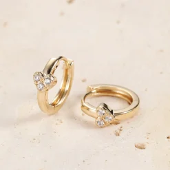 Huggie Ohrringe | Hey Happiness Amore Huggie Creolen Ohrringe 14K Gold