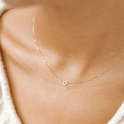 Filigrane Ketten | Hey Happiness Amore Kette Herz Anhänger 14K Gold