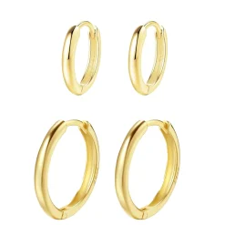 Huggie Ohrringe | Earring Stack Sets | Hey Happiness Anmut Ohrringe Set aus Sterlingsilber in Gold