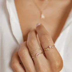 Schlichte Ringe | Hey Happiness Apex Schmaler Ring Sterlingsilber in Gold