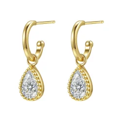 Creolen | Hey Happiness April Diamant Geburtsstein Creolen Sterlingsilber