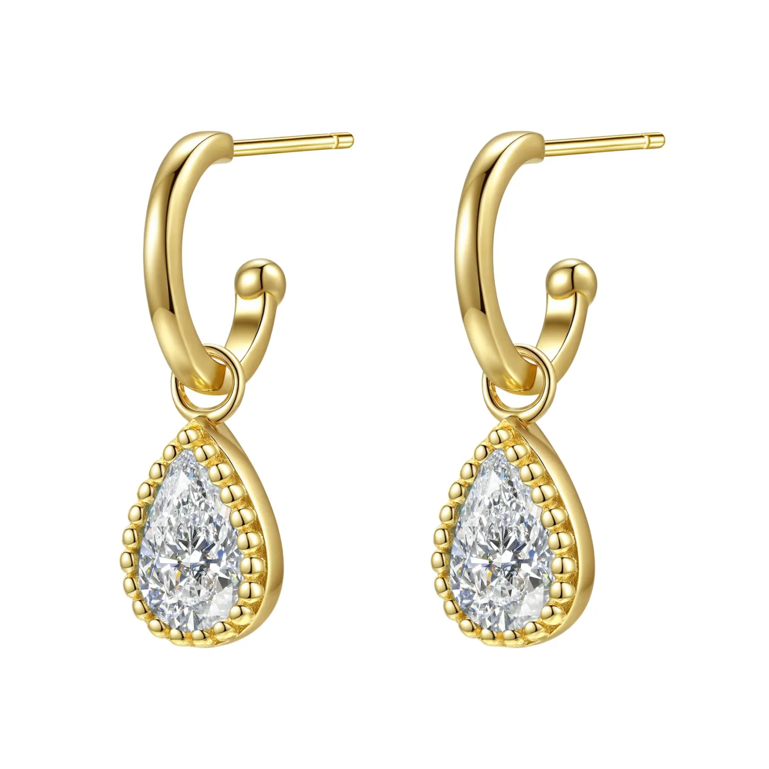 Creolen | Hey Happiness April Diamant Geburtsstein Creolen Sterlingsilber
