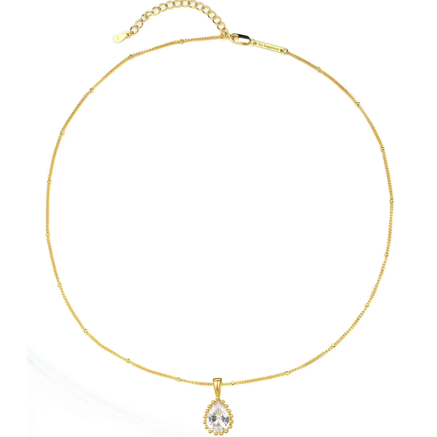 Filigrane Ketten | Hey Happiness April Diamant Geburtsstein Halskette Sterlingsilber