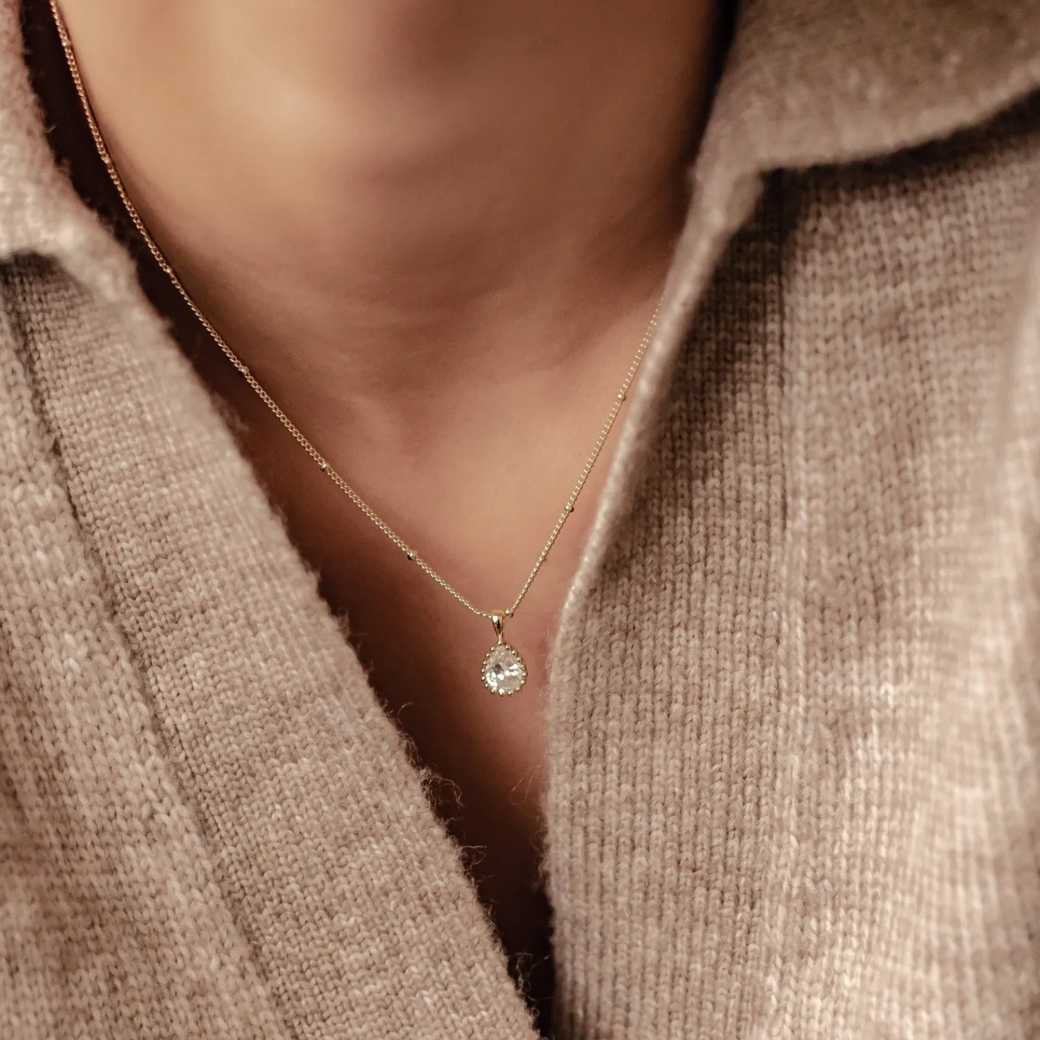 Filigrane Ketten | Hey Happiness April Diamant Geburtsstein Halskette Sterlingsilber