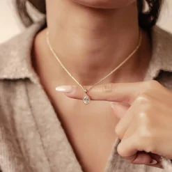 Filigrane Ketten | Hey Happiness April Diamant Geburtsstein Halskette Sterlingsilber