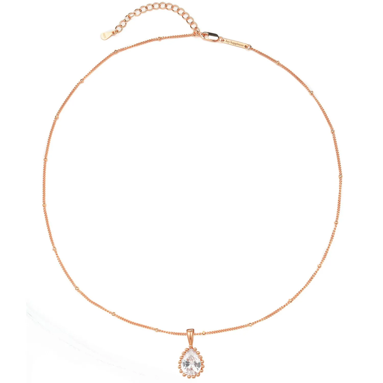 Filigrane Ketten | Hey Happiness April Diamant Geburtsstein Halskette Sterlingsilber