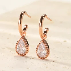 Creolen | Hey Happiness April Diamant Geburtsstein Creolen Sterlingsilber