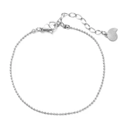 Ketten Armbänder | Hey Happiness Armband in Kugelkette-Design in Silber Silver