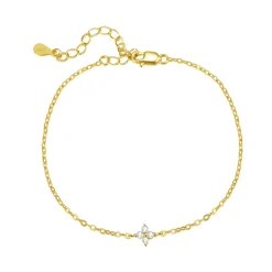 Charm Armbänder | Hey Happiness Armband mit Gänseblümchen Anhänger aus Sterlingsilber Gold