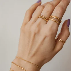 Ketten Armbänder | Hey Happiness Armband mit Kugeln Sterlingsilber in Gold