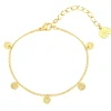 Charm Armbänder | Hey Happiness Armband Strukturierte Plättchen Anhänger in Gold