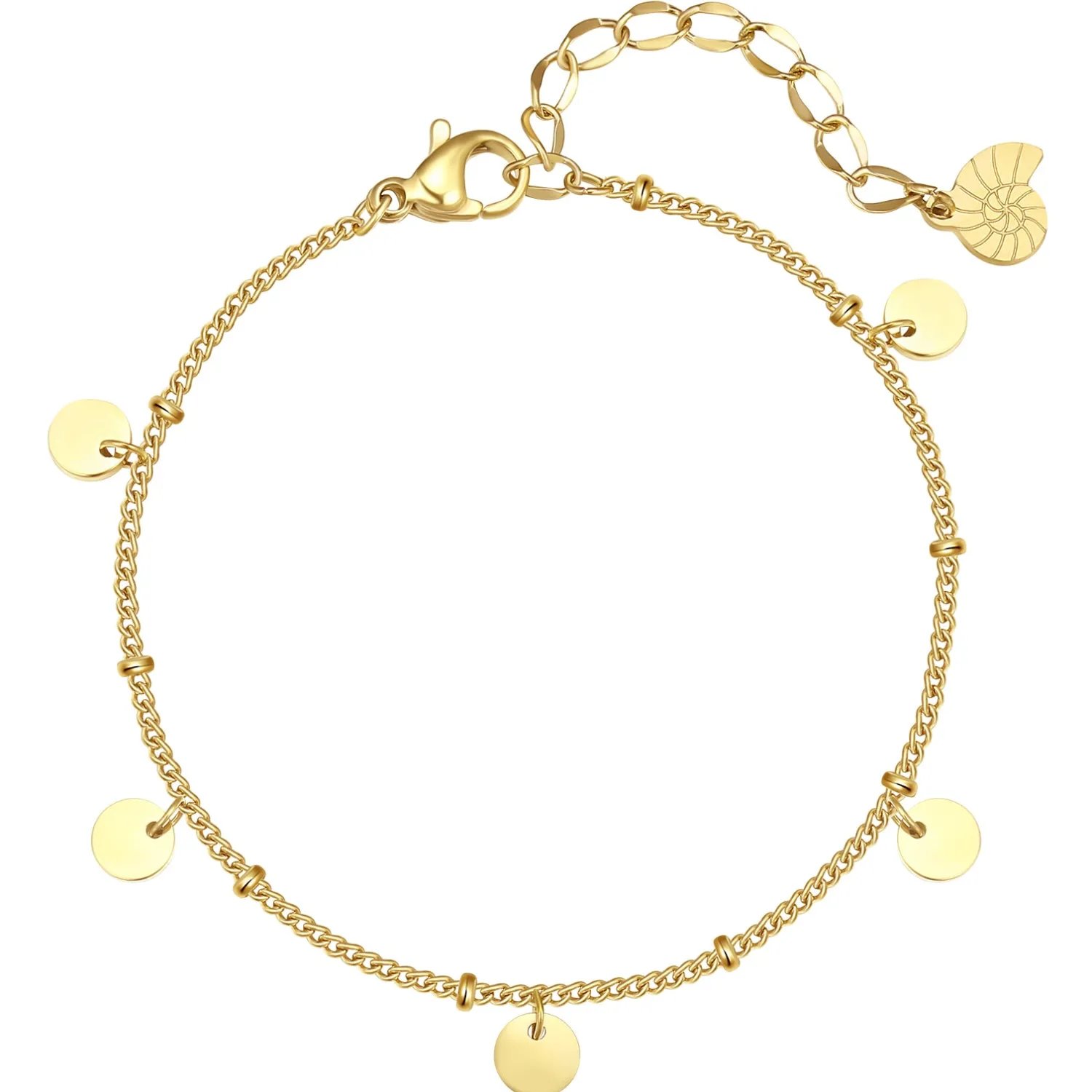 Charm Armbänder | Hey Happiness Armkette Kreis Gold