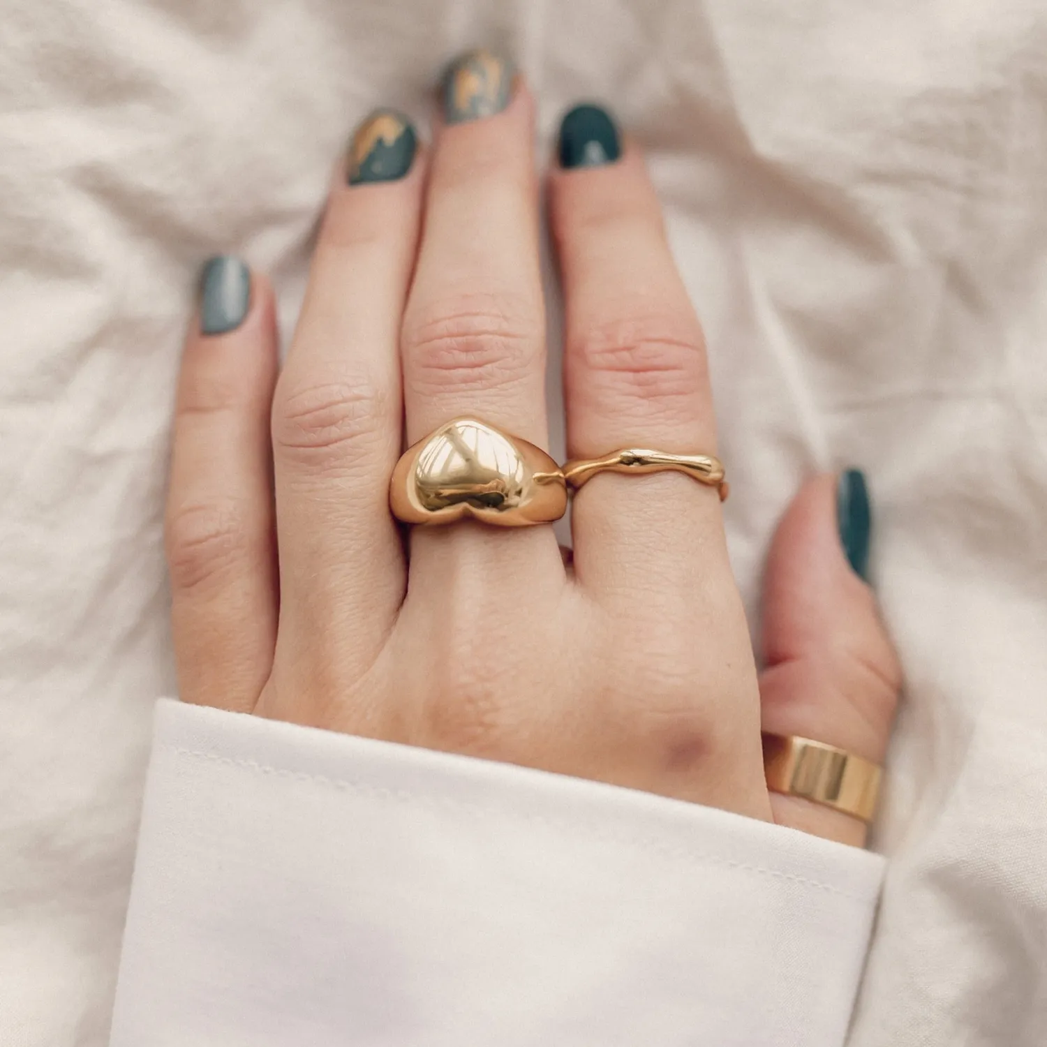 Auffällige Ringe | Hey Happiness Auffälliger Herz Ring Gold