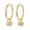 Creolen | Hey Happiness Augen und Lippen Charm Creolen aus Sterlingsilber in Gold