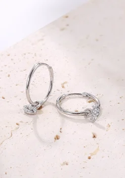 Creolen | Hey Happiness Augen und Lippen Charm Creolen aus Sterlingsilber Silver