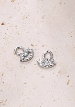 Creolen | Hey Happiness Augen und Lippen Charm Creolen aus Sterlingsilber Silver