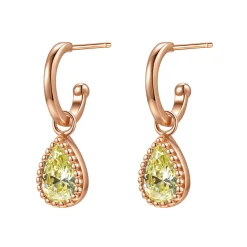 Creolen | Hey Happiness August Peridot Geburtsstein Creolen Sterlingsilber