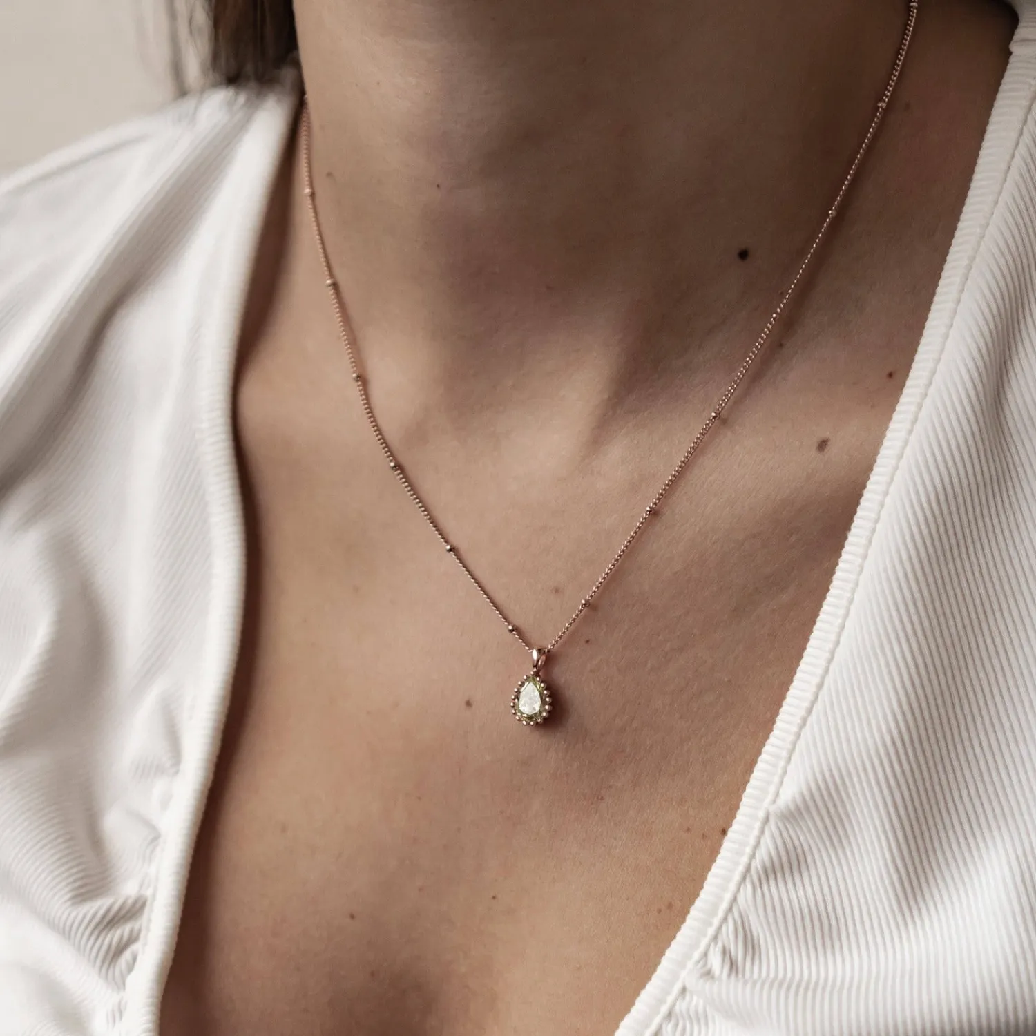 Filigrane Ketten | Hey Happiness August Peridot Geburtsstein Halskette Sterlingsilber