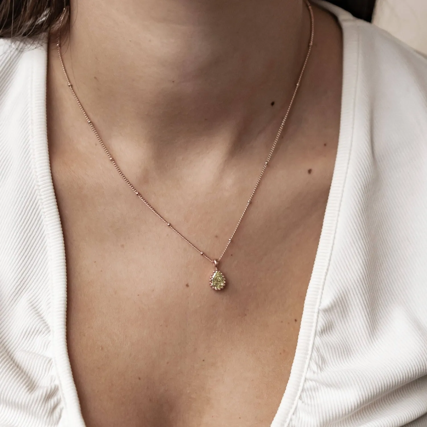 Filigrane Ketten | Hey Happiness August Peridot Geburtsstein Halskette Sterlingsilber