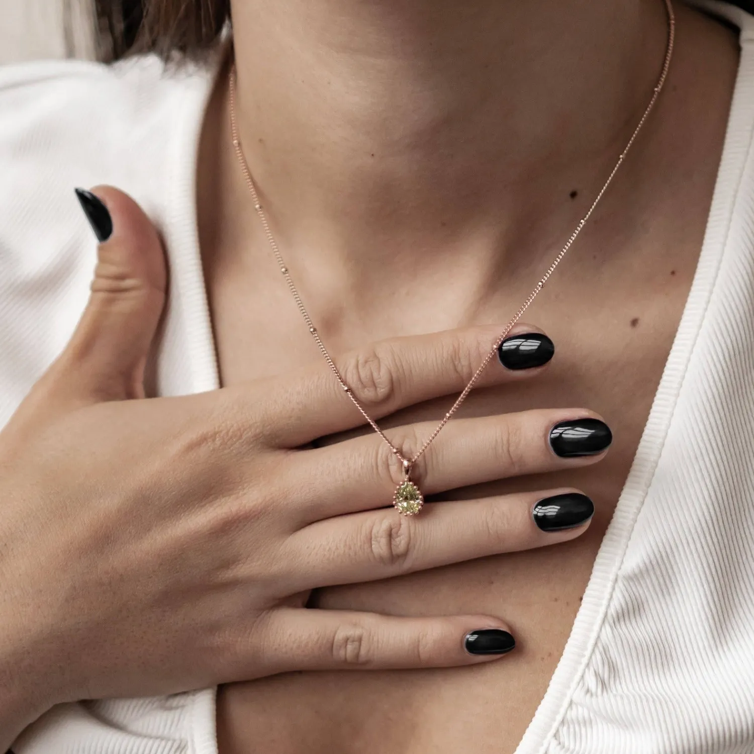 Filigrane Ketten | Hey Happiness August Peridot Geburtsstein Halskette Sterlingsilber