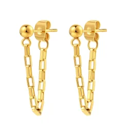 Ohrstecker | Hey Happiness Ausgefallene Ketten-Ohrringe farbe Gold