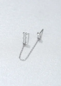 Ohrstecker | Hey Happiness Baguette Ear Cuff Sterlingsilber Silver