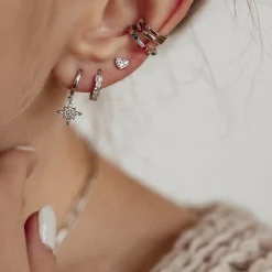 Ohrstecker | Hey Happiness Baguette Ear Cuff Sterlingsilber Silver