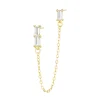 Ohrstecker | Hey Happiness Baguette Ear Cuff Vereter Sterlingsilber Gold
