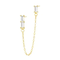 Ohrstecker | Hey Happiness Baguette Ear Cuff Vereter Sterlingsilber Gold