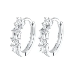 Huggie Ohrringe | Hey Happiness Baguette Huggie Ohrringe Sterlingsilber Silver