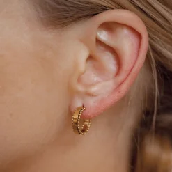 Creolen | Hey Happiness Band Creolen mit Kugeln in Gold