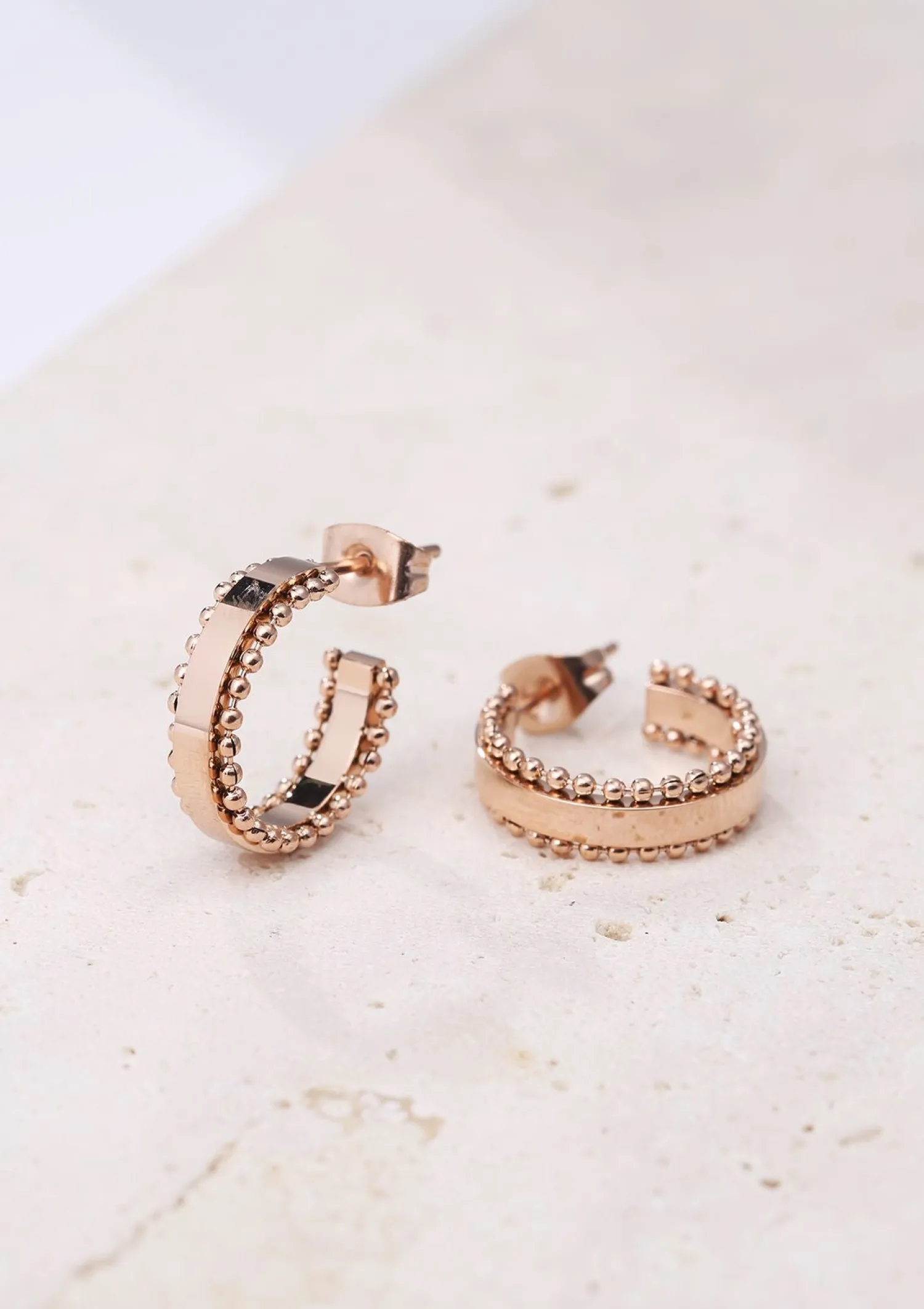 Creolen | Hey Happiness Band Creolen mit Kugeln in Rosegold Rose Gold