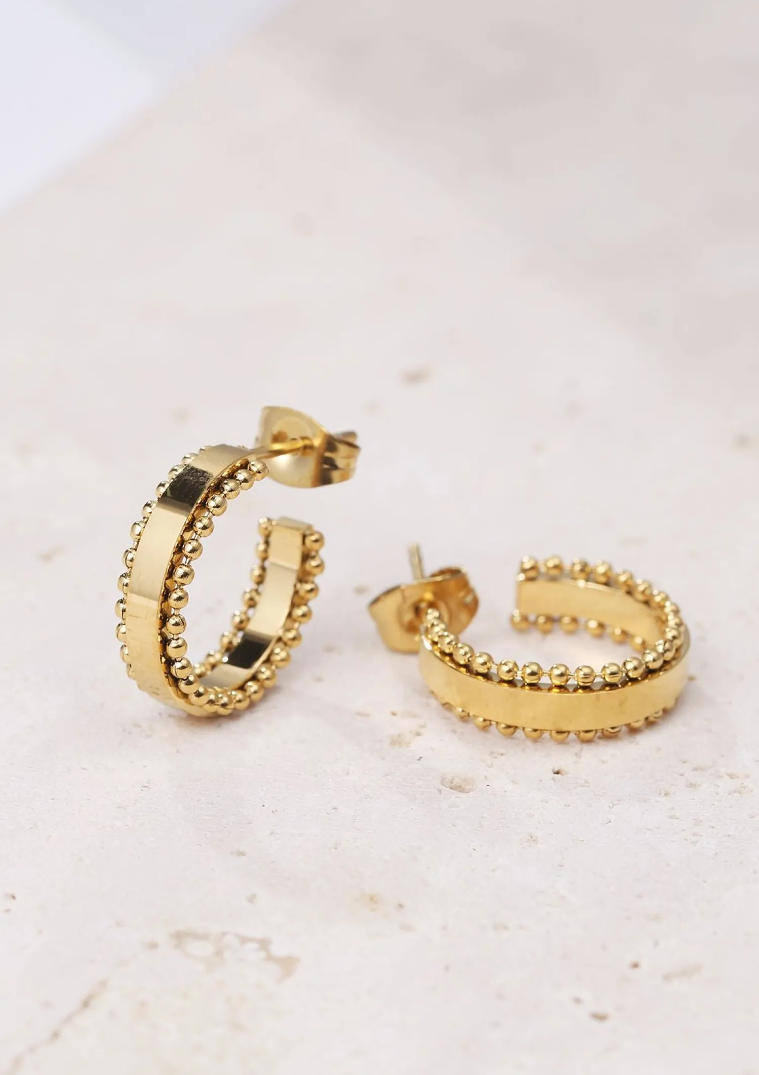 Creolen | Hey Happiness Band Creolen mit Kugeln in Gold