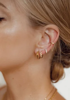 Creolen | Hey Happiness Band Creolen mit Kugeln in Gold