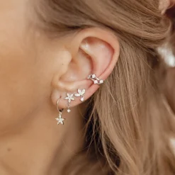 Ear Cuffs | Ohrstecker | Hey Happiness Band Ear Cuff Ohrring mit Zirkoniasteinen Sterlingsilber Silver