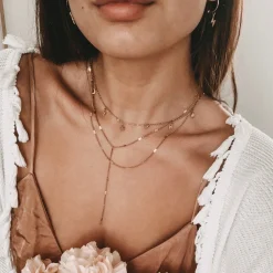 Filigrane Ketten | Hey Happiness Blitz Stern Mond Kette Rosegold Rose Gold