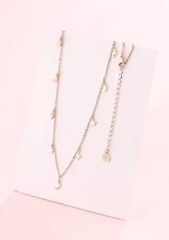 Filigrane Ketten | Hey Happiness Blitz Stern Mond Kette Rosegold Rose Gold