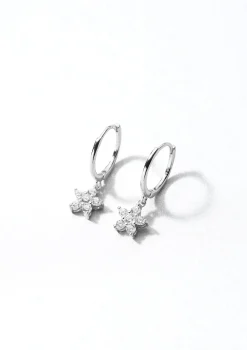 Huggie Ohrringe | Hey Happiness Blümchen Huggie Ohrringe Sterlingsilber Silver