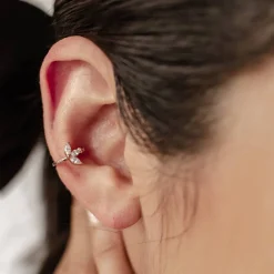 Ear Cuffs | Ohrstecker | Hey Happiness Blüte Ear Cuff Sterlingsilber in Gold