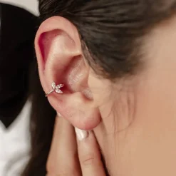 Ear Cuffs | Ohrstecker | Hey Happiness Blüte Ear Cuff Sterlingsilber in Gold