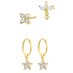 Earring Stack Sets | Hey Happiness Blüte Ohrringe Set Sterlingsilber