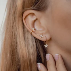 Earring Stack Sets | Ohrstecker | Hey Happiness Blüten Ohrringe Set Veretes Sterlingsilber Gold